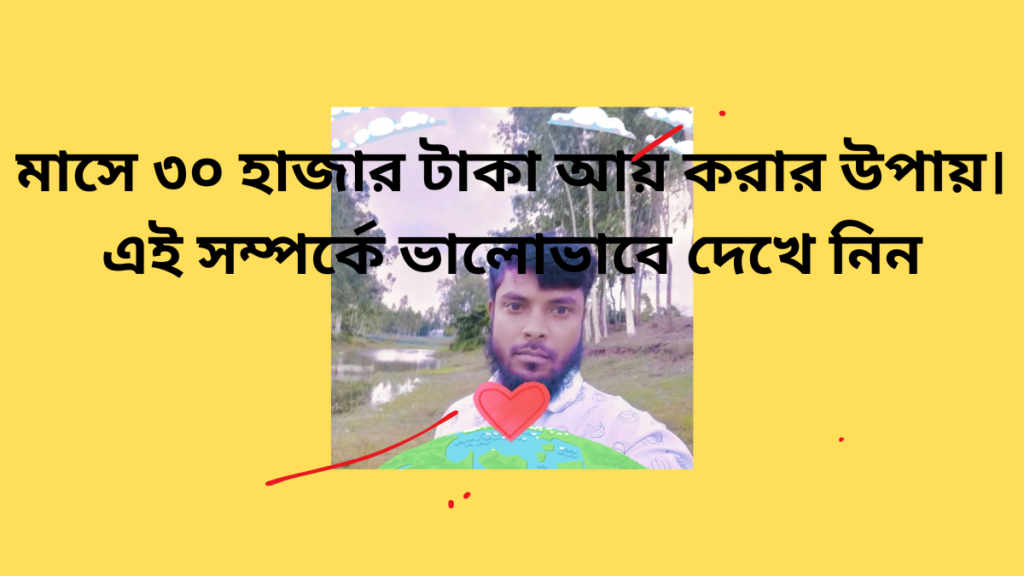 মাসে ৩০ হাজার টাকা আয় করার উপায় । এই সম্পর্কে ভালোভাবে দেখে নিন